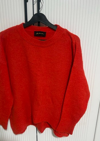 Kadın turuncu Örgü Yün Kazak - Görsel 2