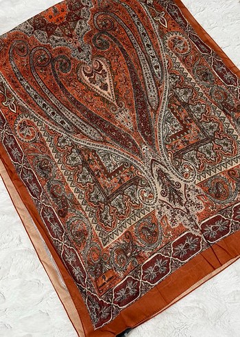 Kahverengi Bohem Tarzı Desenli Şal - Görsel 2