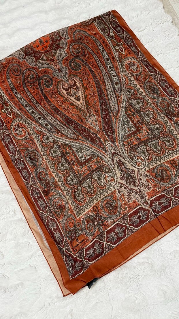 Kahverengi Bohem Tarzı Desenli Şal - Görsel 2