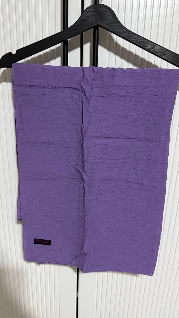 Kadın Mor Keten Drapeli Şal - Görsel 2