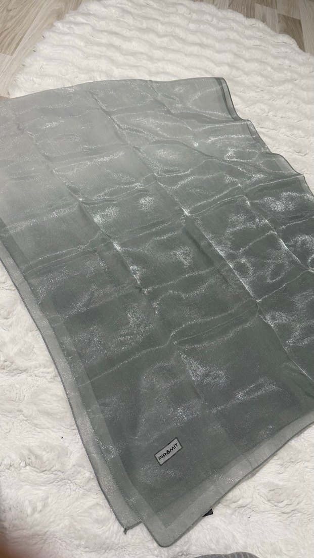 Gri Drapeli Kadın Şal - Görsel 2