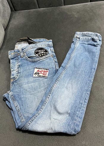 Mavi Rock Punk Baskılı Erkek Denim Pantolon - Görsel 5