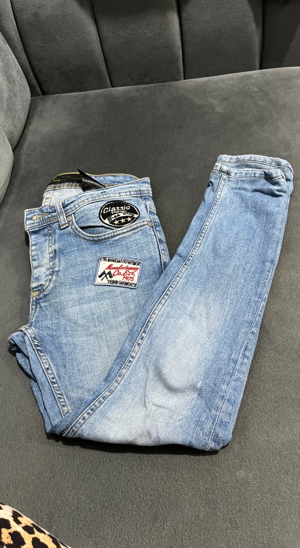 Mavi Rock Punk Baskılı Erkek Denim Pantolon - Görsel 5