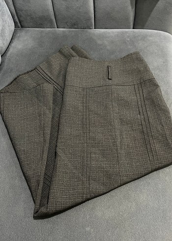 Düğmeli Kahverengi  Etek - Görsel 4