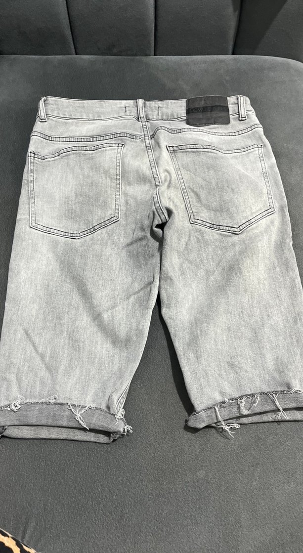 Gri Erkek Mini Denim Şort - Görsel 3