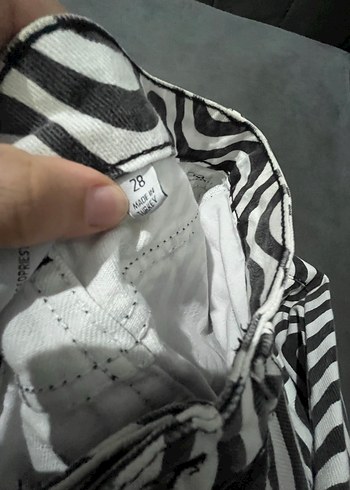 Kadın Zebra Desenli Midi Pliseli Pantolon - Görsel 4