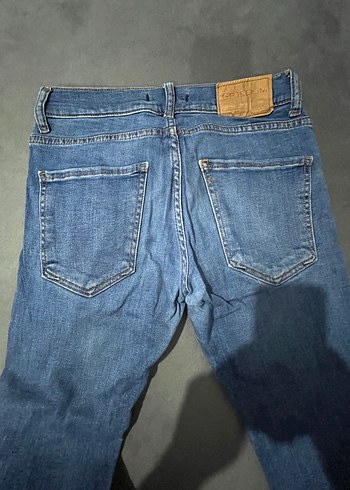 Mavi Kot Pantolon, Kemer Detaylı - Görsel 2