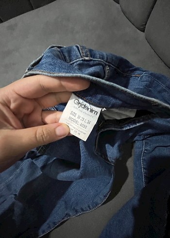 Mavi Kot Pantolon, Kemer Detaylı - Görsel 4