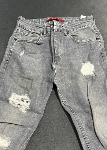 Gri Erkek Salaş Denim Jean - Görsel 2