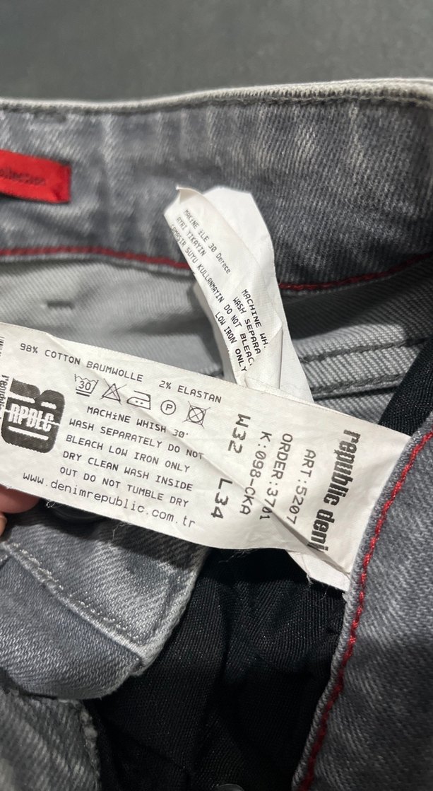 Gri Erkek Salaş Denim Jean - Görsel 4