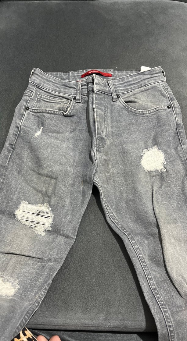 Gri Erkek Salaş Denim Jean - Görsel 2