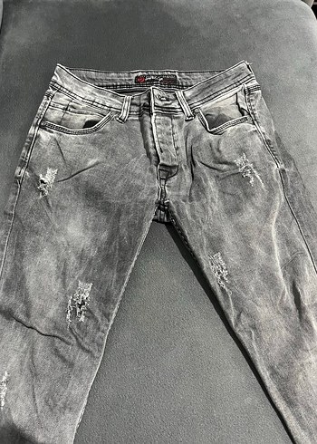 Gri Erkek Denim Salaş Kot Pantolon - Görsel 5