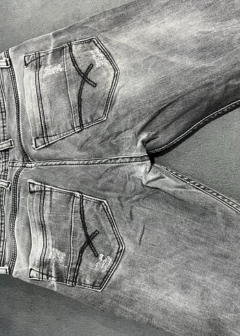 Gri Erkek Denim Salaş Kot Pantolon - Görsel 3