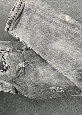 Gri Erkek Denim Salaş Kot Pantolon - Görsel 2