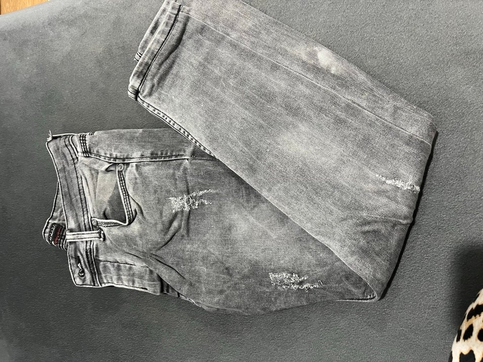 Gri Erkek Denim Salaş Kot Pantolon - Görsel 2