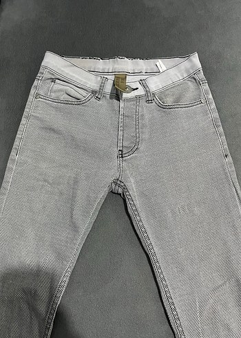 Burberry Gri Kemerli Erkek Denim Pantolon - Görsel 2
