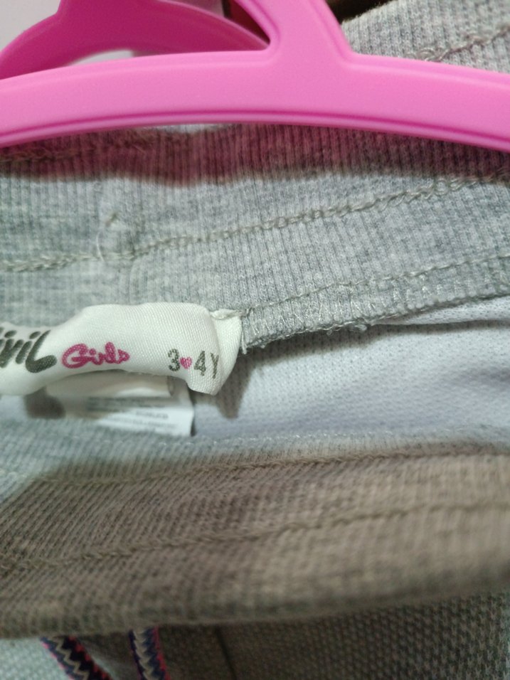 Gri Kapüşonlu Kız Sweatshirt takım - Görsel 3