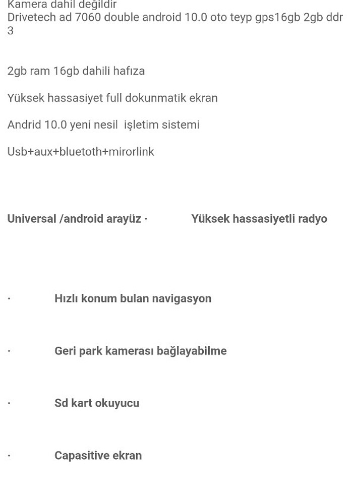 DRİVETEC   android multimedya dauble teyp - Görsel 5
