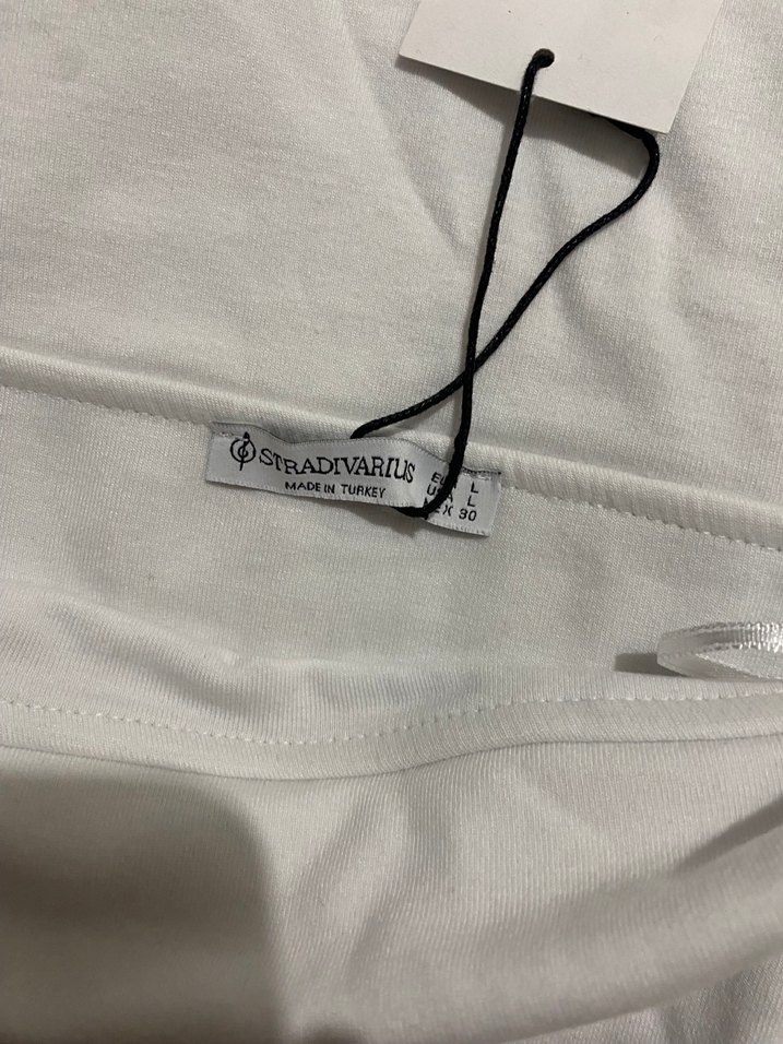 Drapeli Beyaz Midi Kalem Elbise - Görsel 3