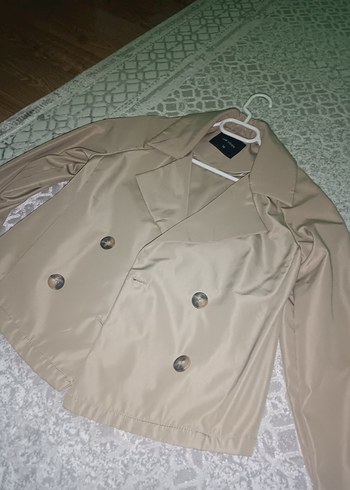 Bej Düğmeli Midi Trençkot