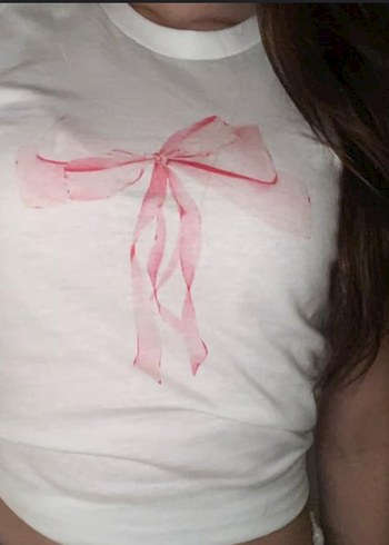 Pembe Fiyonklu Kız Çocuk Halter Yaka Tişört
