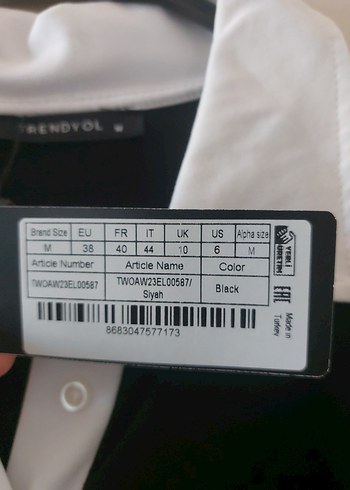 Siyah Uzun Kadın elbise Beyaz Yaka Detaylı - Görsel 5