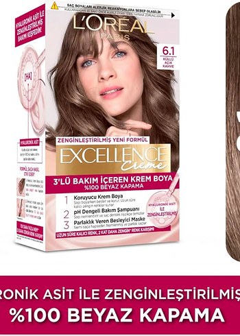 L'Oréal Excellence 6.1 Küllü Açık Kahve Saç Boyası