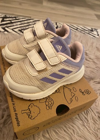 Mor Baskılı Kız Çocuk Spor Ayakkabı Velcro