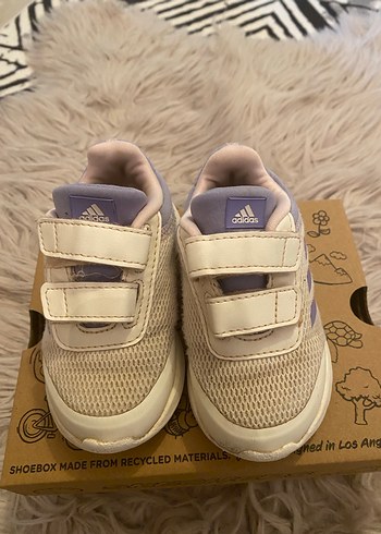 21 Beden Mor Baskılı Kız Çocuk Spor Ayakkabı Velcro