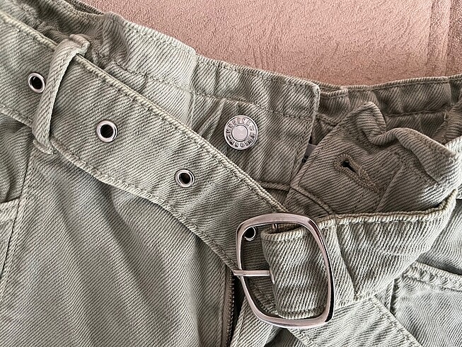 Mango mango su yeşili denim şort