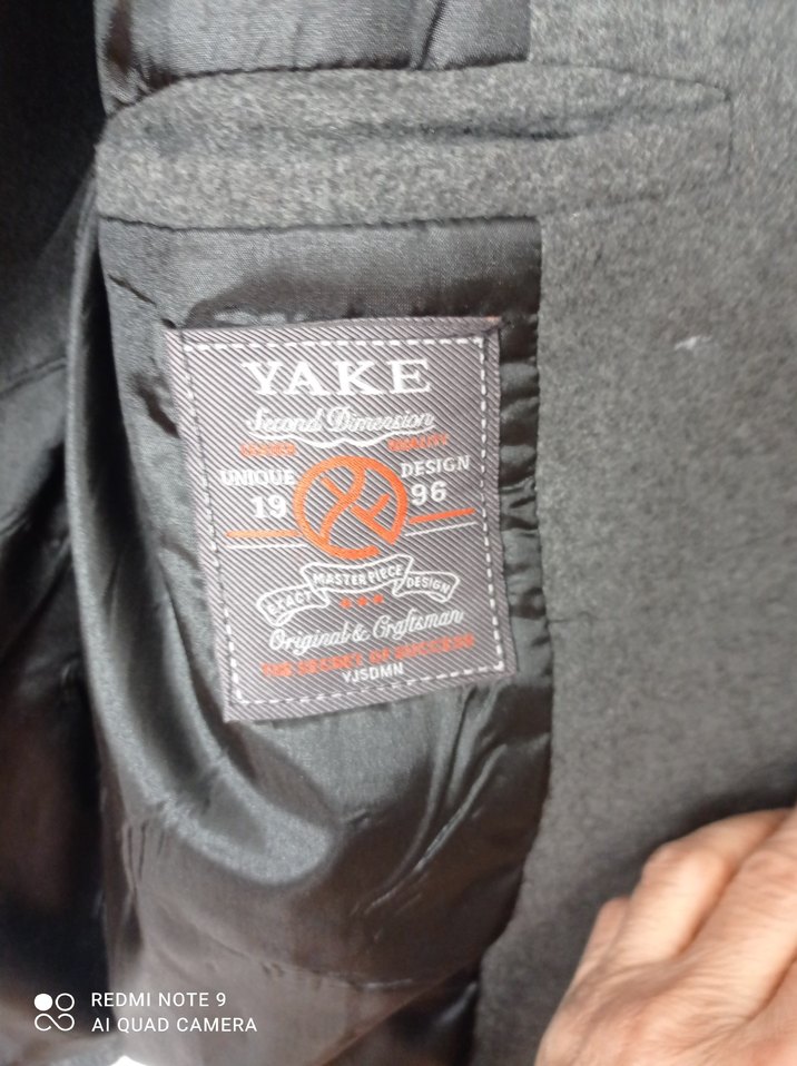 Gri Düğmeli Yün Erkek Kaban - Görsel 3