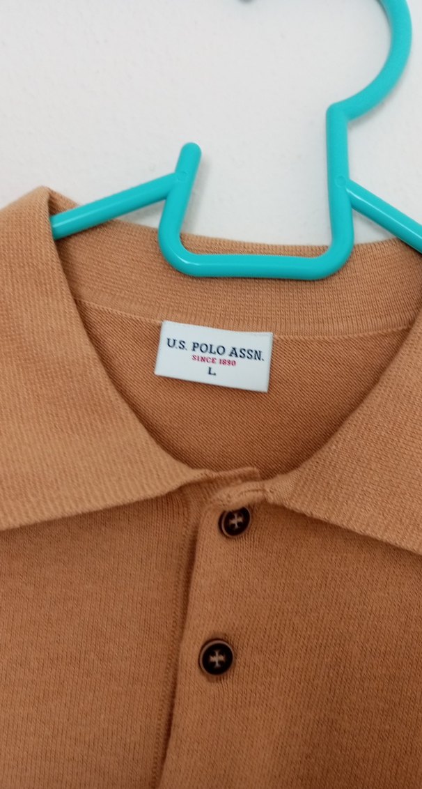 Bej uzun Kollu Polo Yaka Erkek triko kazak - Görsel 3