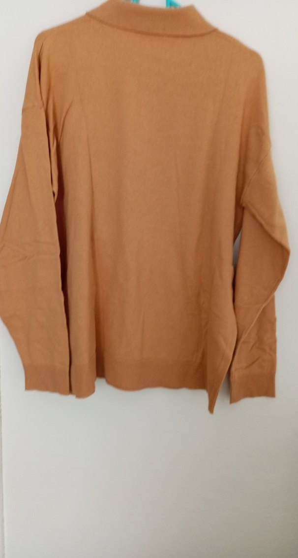 Bej uzun Kollu Polo Yaka Erkek triko kazak - Görsel 5