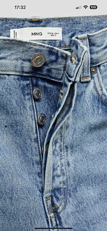 32 Beden mavi Renk Mango Jean