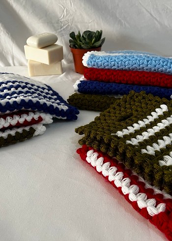 Renkli Örgü Banyo Süngeri sıfır yeni yapıldı. - Görsel 7