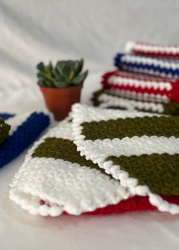 Renkli Örgü Banyo Süngeri sıfır yeni yapıldı. - Görsel 5