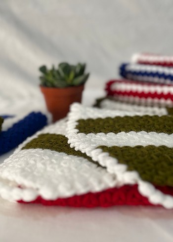 Renkli Örgü Banyo Süngeri sıfır yeni yapıldı. - Görsel 6