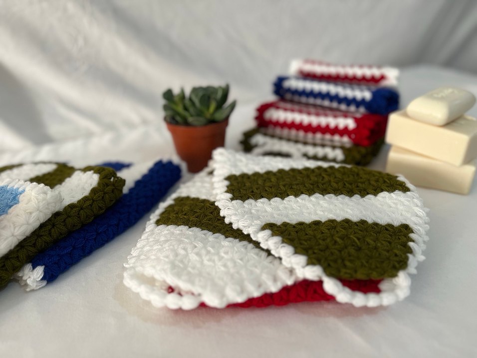 Renkli Örgü Banyo Süngeri sıfır yeni yapıldı. - Görsel 5