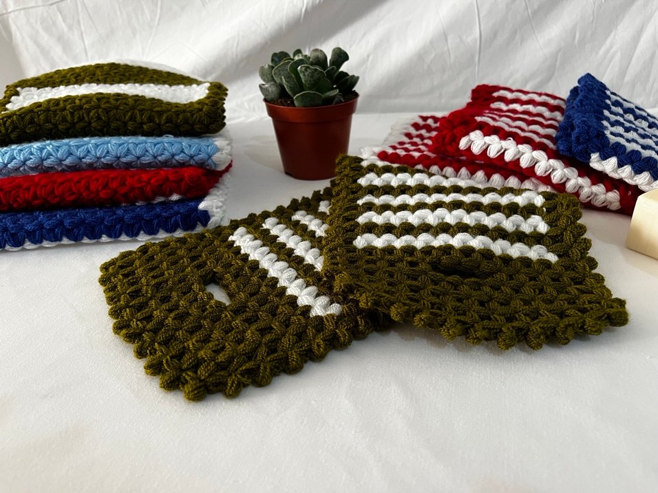 Renkli Örgü Banyo Süngeri sıfır yeni yapıldı. - Görsel 3