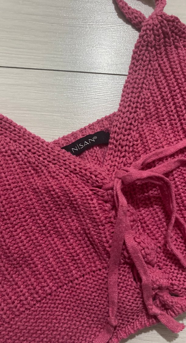 Pembe Bohem Kısa Örme Bralet - Görsel 2