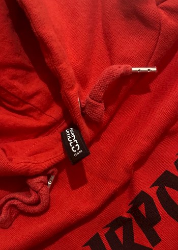 Kırmızı Kapüşonlu Baskılı Sweatshirt - Görsel 3