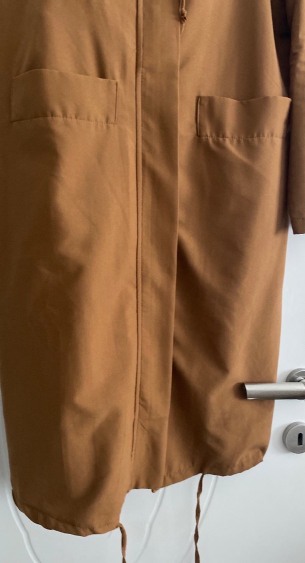 Bej Midi fermuarlı trençkot - Görsel 2