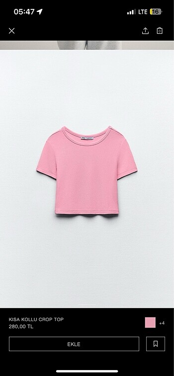 Zara pembe basic üst