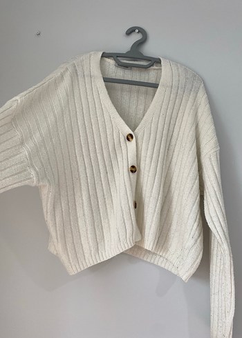 Kadın Beyaz Yün Uzun Kollu Yüksek Yaka Kazak - Görsel 2