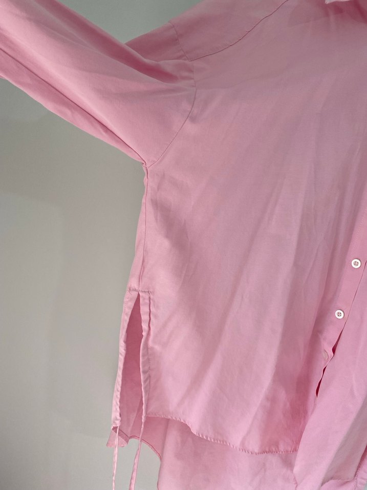 Pembe Düğmeli Kadın K Gömlek - Görsel 4