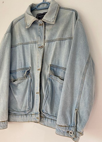 Düğmeli Bej Kadın Denim Ceket - Görsel 2