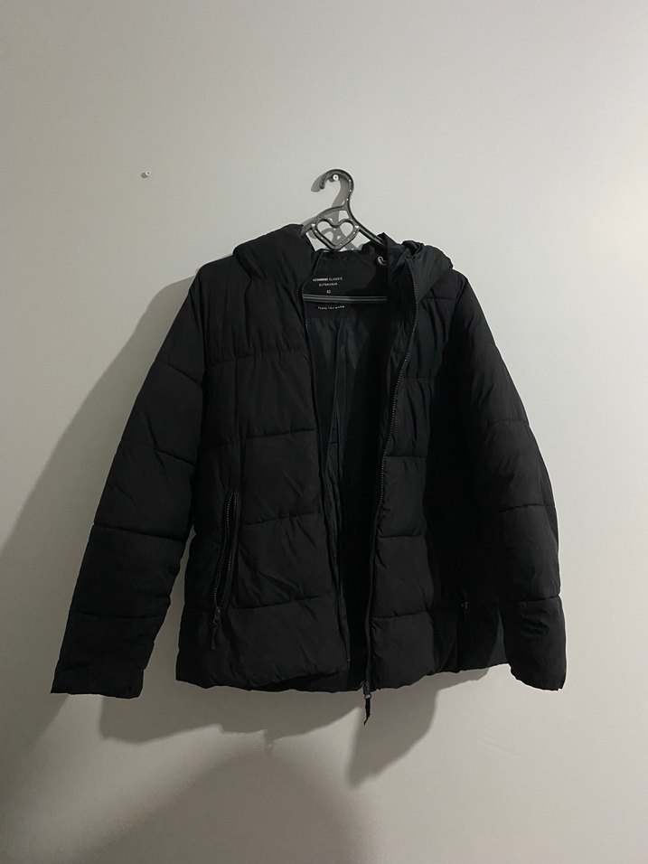 Siyah Kadın Kışlık Fermuarlı Mont - Görsel 2