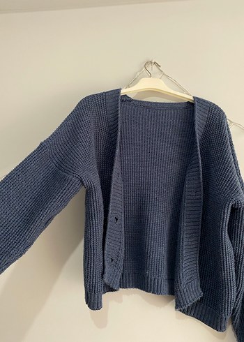 Mavi Triko Kadın Hırka - Görsel 2