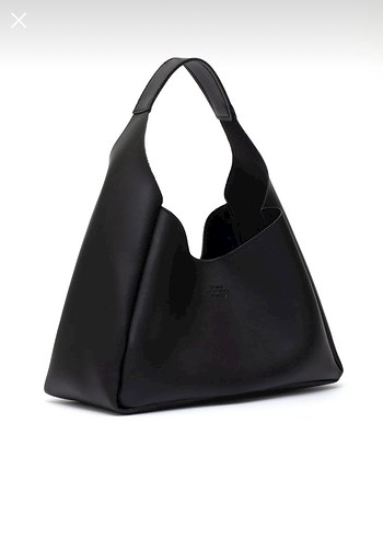 Parlak Siyah Minimalist Deri Kadın Çanta - Görsel 2