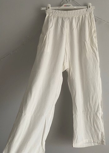 Kadın Beyaz Keten Bohem Kimono - Görsel 4